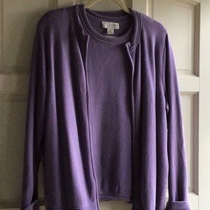 CJ BANKS LAVENDER SWEATER SET